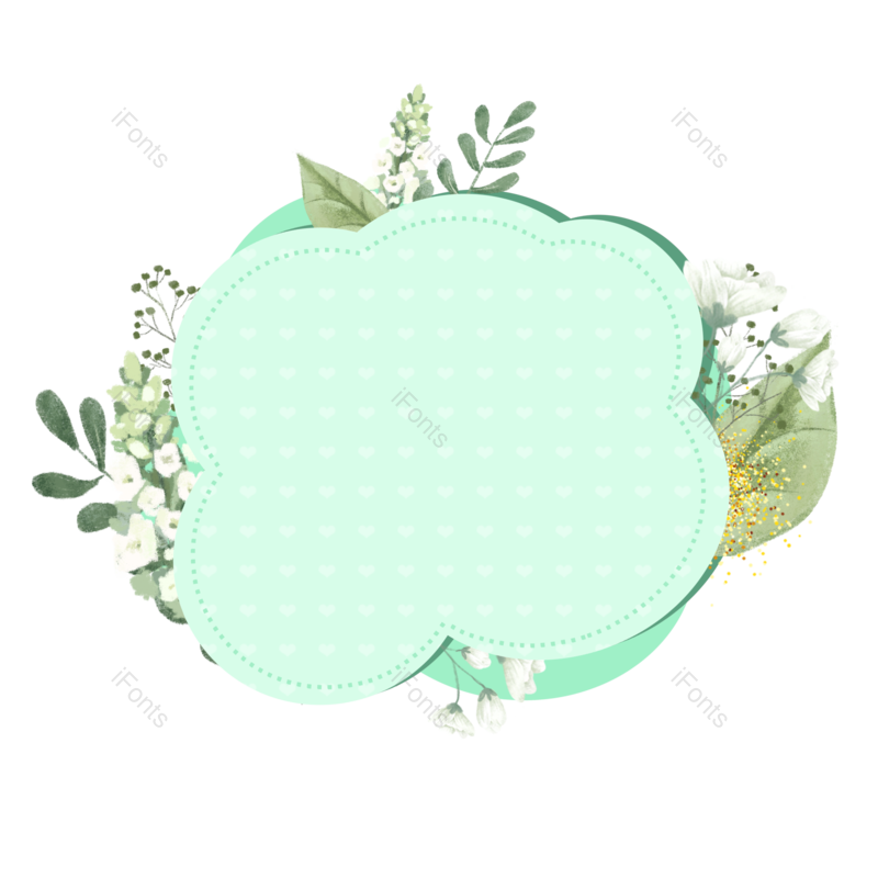 边框图片,装饰元素,绿叶PNG,花朵免抠素材